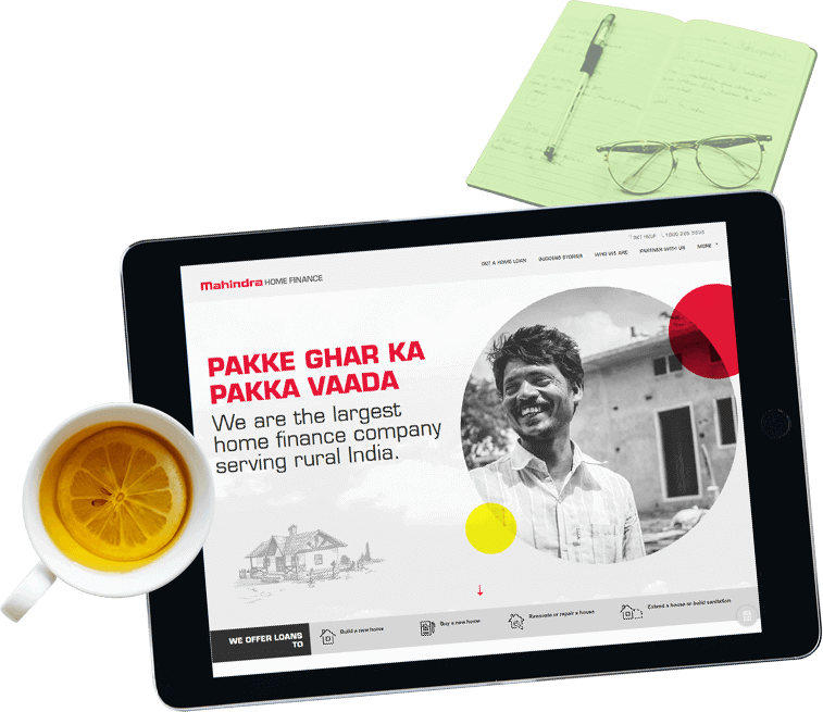 Storytelling website design for Mahindra Home Finance